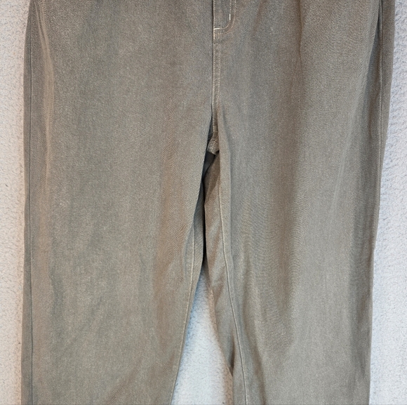 J. Jill Womens Pants Sz 12 Khaki Color High Rise Wide Thru Leg Taper Bottom - Picture 3 of 14